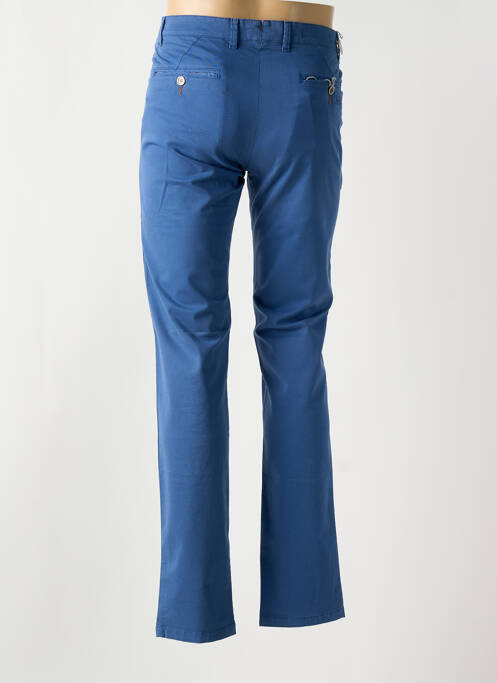 Pantalon chino bleu BRUNO SAINT HILAIRE pour homme