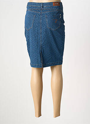 Jupe mi-longue coupe droite bleu JOCAVI femme