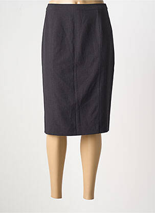 Jupe mi-longue taille à pinces gris PIER BÉ femme