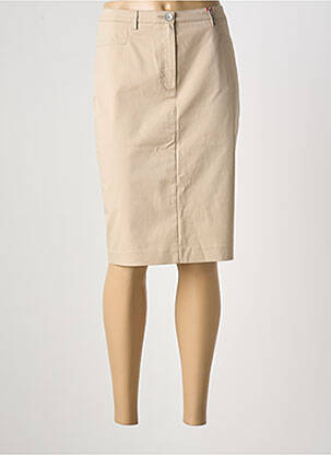 Jupe mi-longue coupe droite beige JOCAVI femme