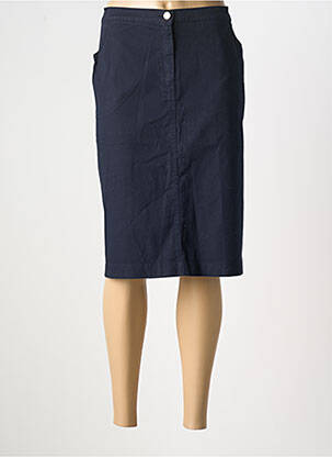 Jupe mi-longue coupe droite bleu MAURICE ABOT femme