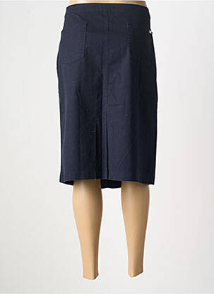 Jupe mi-longue coupe droite bleu MAURICE ABOT femme