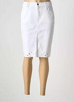 Jupe mi-longue coupe droite blanc MERI & ESCA femme