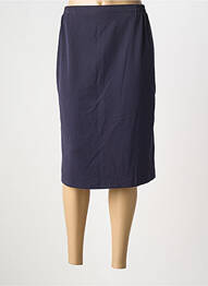 Jupe mi-longue coupe droite bleu GUY DUBOUIS femme