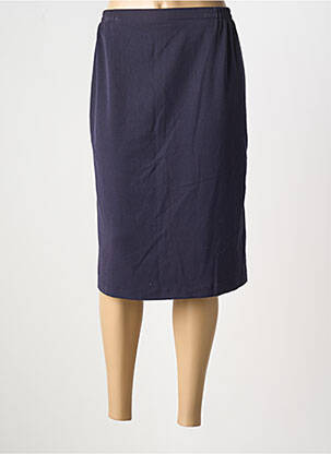 Jupe mi-longue coupe droite bleu GUY DUBOUIS femme