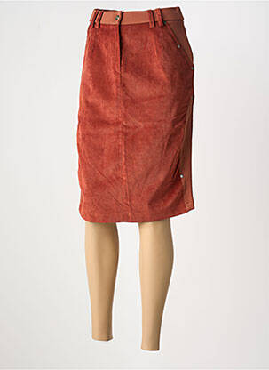 Jupe mi-longue coupe droite orange MERI & ESCA femme
