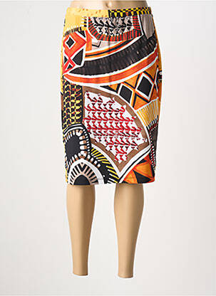 Jupe mi-longue stretch jaune SAN FRANCISCO femme