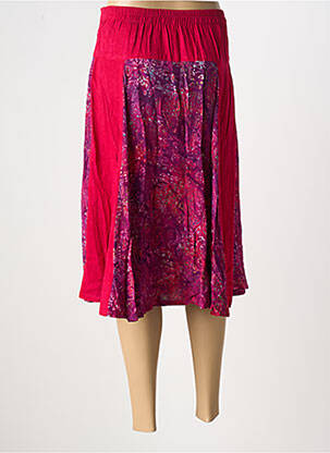 Jupe mi-longue fermeture zip latéral rouge C. BY BEA femme