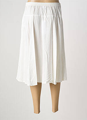 Jupe mi-longue fermeture zip latéral blanc C. BY BEA femme