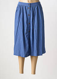 Jupe mi-longue coupe évasée bleu JENSEN femme