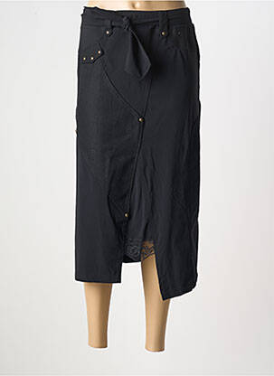 Jupe longue coupe asymétrique noir PAUSE CAFE femme