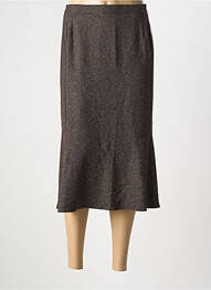 Jupe mi-longue taille à pinces marron GEVANA femme