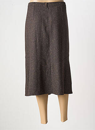 Jupe mi-longue taille à pinces marron GEVANA femme
