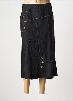 Jupe mi-longue taille normale noir PAUSE CAFE femme