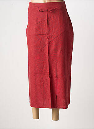 Jupe longue fermeture zippée au dos rouge TERRAMODA femme