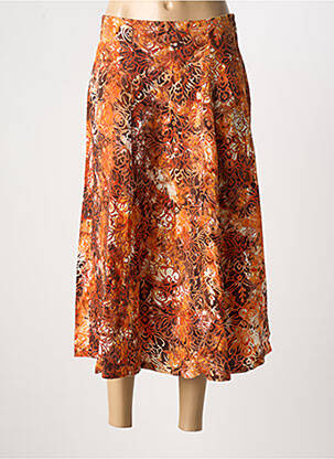 Jupe longue imprimé fantaisie orange TANAWA femme