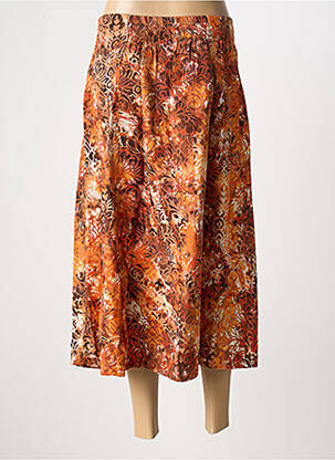 Jupe longue imprimé fantaisie orange TANAWA femme