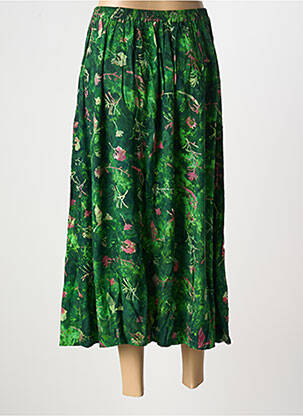 Jupe longue coupe évasée vert C. BY BEA femme