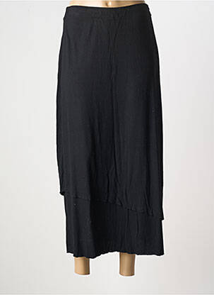 Jupe mi-longue coupe droite noir TANAWA femme