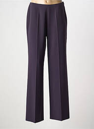 Pantalon droit tissage crêpe taille haute violet TONI femme