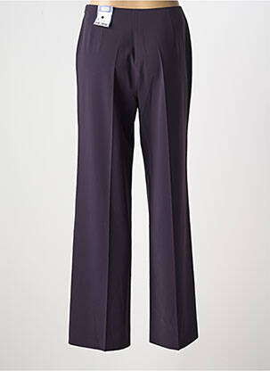 Pantalon droit tissage crêpe taille haute violet TONI femme