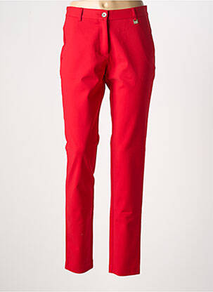 Pantalon chino tissage popeline taille normale rouge LCDN femme
