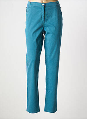 Pantalon slim tissage popeline taille normale bleu GUY DUBOUIS femme