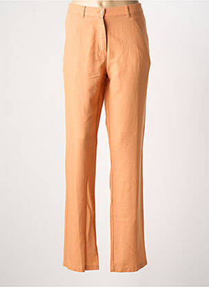Pantalon chino fermeture zippée sous rabat boutonné taille haute orange LCDN femme