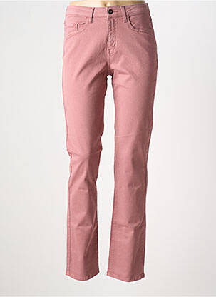 Pantalon slim tissage popeline taille normale rose GUY DUBOUIS femme