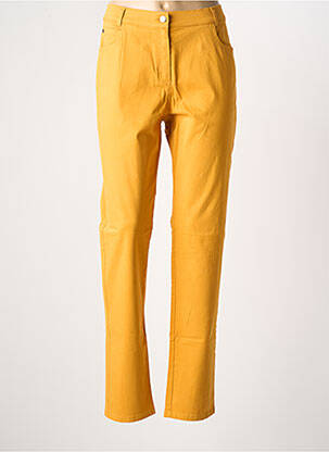 Pantalon slim tissage popeline taille normale jaune GUY DUBOUIS femme