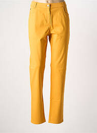 Pantalon slim tissage popeline taille normale jaune GUY DUBOUIS femme