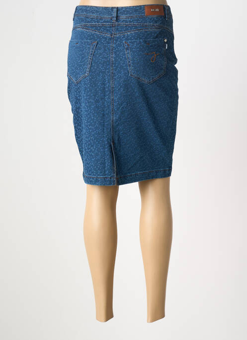Jupe mi-longue coupe droite bleu JOCAVI femme