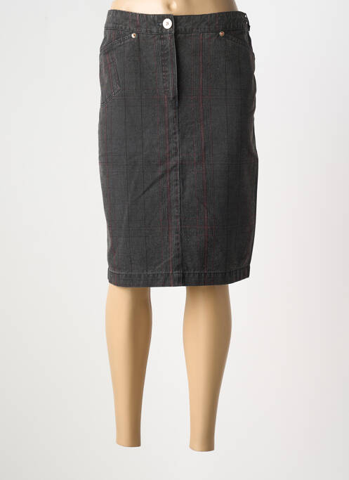 Jupe mi-longue coupe droite gris JOCAVI femme