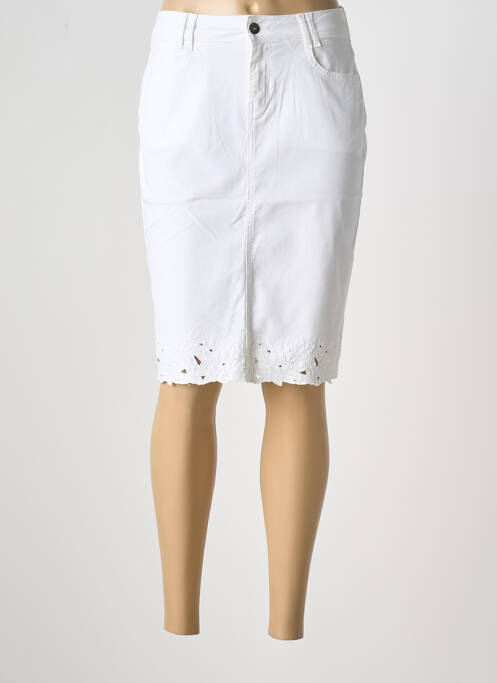 Jupe mi-longue coupe droite blanc MERI & ESCA femme