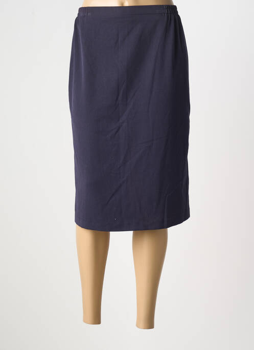 Jupe mi-longue coupe droite bleu GUY DUBOUIS femme