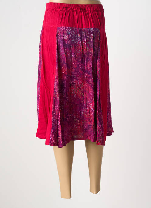Jupe mi-longue fermeture zip latéral rouge C. BY BEA femme