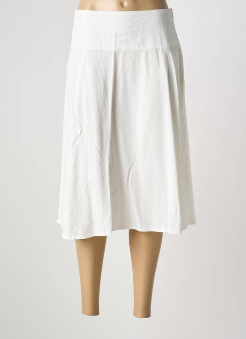 Jupe mi-longue fermeture zip latéral blanc C. BY BEA femme