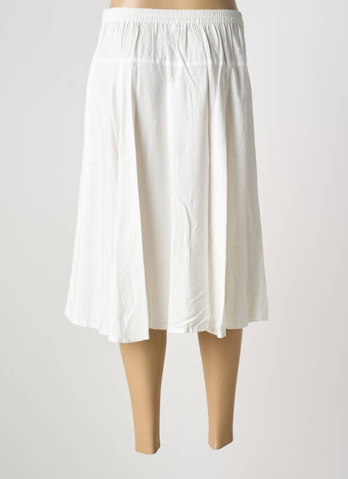 Jupe mi-longue fermeture zip latéral blanc C. BY BEA femme