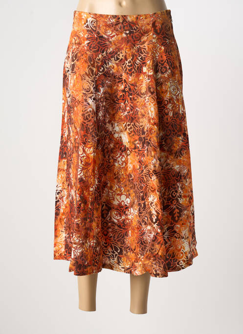 Jupe longue imprimé fantaisie orange TANAWA femme