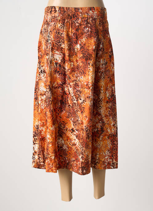 Jupe longue imprimé fantaisie orange TANAWA femme