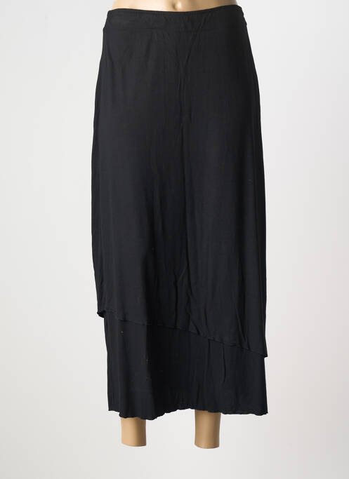 Jupe mi-longue coupe droite noir TANAWA femme