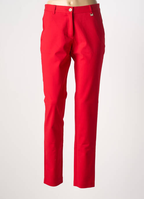 Pantalon chino tissage popeline taille normale rouge LCDN femme