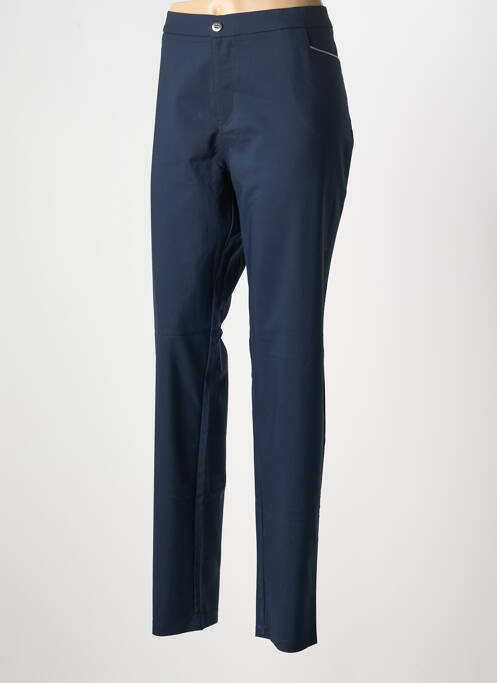 Pantalon chino tissage popeline taille normale bleu WALTRON femme