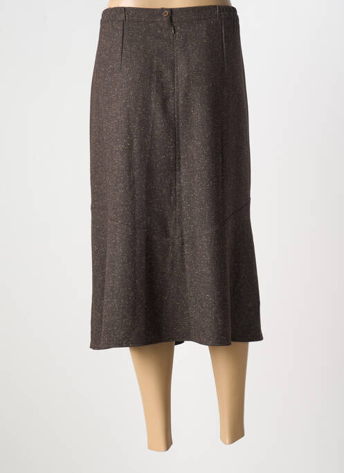 Jupe mi-longue marron GEVANA pour femme