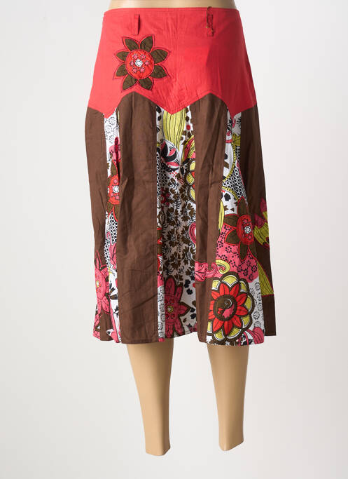 Jupe mi-longue rouge CLODINE pour femme