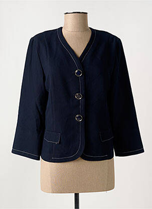 Veste chic fausses poches bleu GEVANA femme