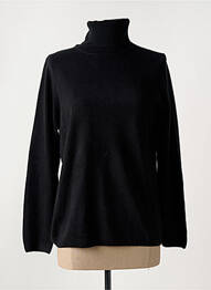 Pull col roulé stretch manches longues noir CASHMERE FEELING femme