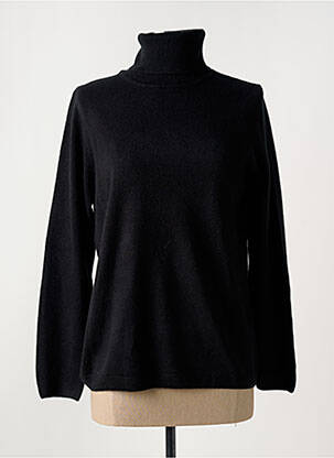Pull col roulé stretch manches longues noir CASHMERE FEELING femme