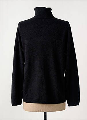 Pull col roulé stretch manches longues noir CASHMERE FEELING femme