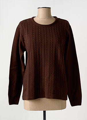 Pull stretch manches longues marron OMC femme